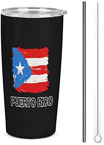 Zászló Puerto Rico Rozsdamentes Acél Dobon Szigetelt Üveg Vizet Utazási Bögre Kávét a Hideg-Meleg Italok