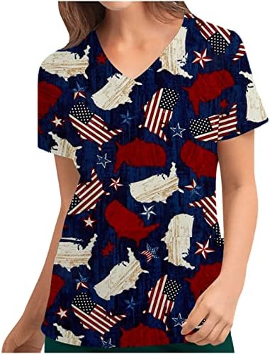 Top Tshirt Női 2023 Rövid Ujjú Vneck Amerikai Zászló Grafikai Munka Anatómia Bozót Egységes Póló HY