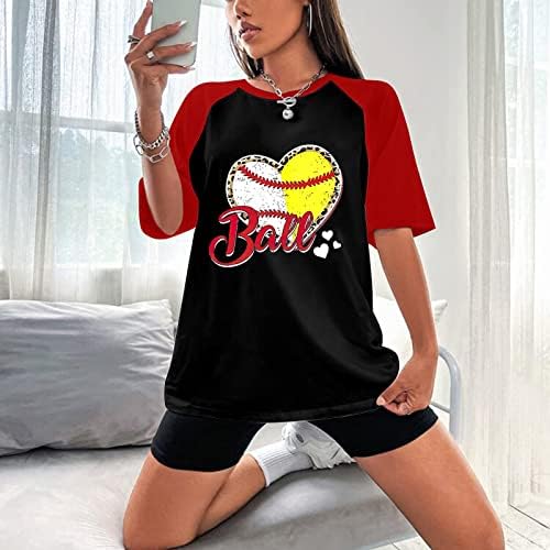Nyári Felsők Női Kerek Nyakú Póló Divat Rövid Ujjú Baseball Nyomtatott Póló Maximum Laza Alkalmi Alkalmi Blúzok Tunikák