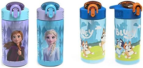 Zak Tervez a Disney Fagyasztott 2 Gyerek kulacs Meghatározott Újrahasználható Szívószál & Bluey a Gyerekek Tartós Műanyag