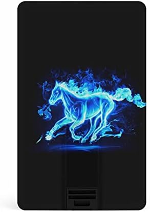 Kék Tűz Lángoló Ló Hitelkártya USB Flash Meghajtók Személyre szabott Memory Stick Kulcs, Céges Ajándék, Promóciós Ajándékot