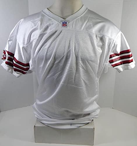 2006-ban a San Francisco 49ers Üres Játék Kiadott Fehér Jersey Reebok 44 DP24082 - Aláíratlan NFL Játék Használt Mezek