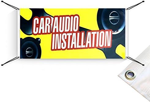UGOS Kiváló Minőség - Autó Audio Telepítés Banner Jel - Készen áll a Használatra Tökéletes Kültéri Használatra (Méret: 24