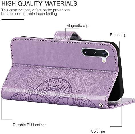 Ateeky Samsung Galaxy Note 10 Tárca az Esetben, Mandala Virág Minta,[Állvány Funkció] Védő PU Bőr Flip Cover Hitel Kártya