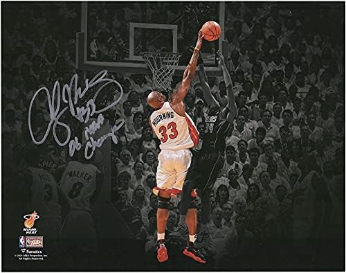 Alonzo Gyász Miami Heat Autogramot 11 x 14 Reflektorfényben a Fénykép, a 06 Bajnok Felirat, - Dedikált NBA-Fotók