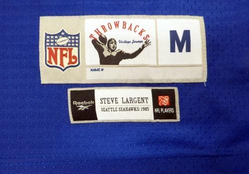 A Seattle Seahawks Steve Largent Dedikált Kék Reebok Primitivizmus Jersey Méret,, M HOF 95 MCS Holo 81099 - Dedikált NFL
