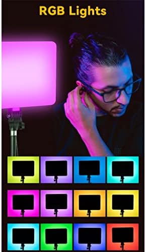 ZLXDP RGB Video Stúdió Világítás LED Lapos Tányér Lámpa Állvány 360° - Os Teljes Szín Szabályozható Távirányító Fotózás Világítás