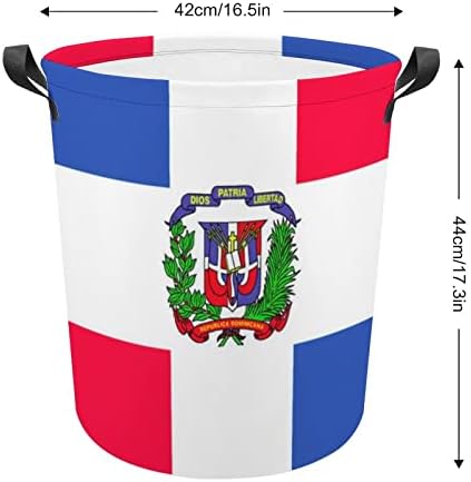 Dominikai Köztársaság Zászló Szennyes Kosár fogantyúval Vízálló Összecsukható Kerek Ruhát Akadályozza tárolóban Szervező