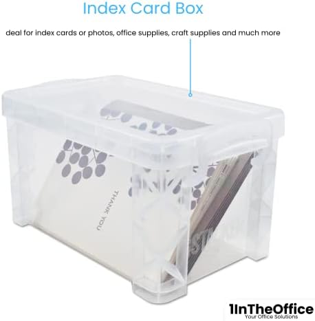 1InTheOffice Index Kártya Doboz 3x5 Index Kártya Tartóját 400 Kapacitás (2 Csomag)