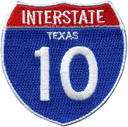Interstate 10 Javítás I-10-Es Tábla Hímzett Vas A Texas
