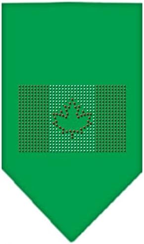 Délibáb Pet Termékek Kanadai Zászló Strasszos Nyakpánt, Nagy, Smaragd Zöld