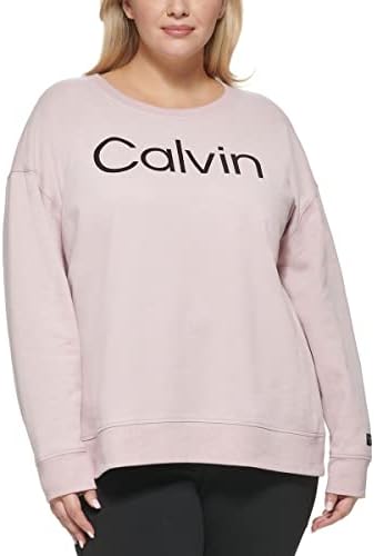 Calvin Klein Teljesítmény Női Plusz Logó Polár Pulóver, Rózsaszín 2X