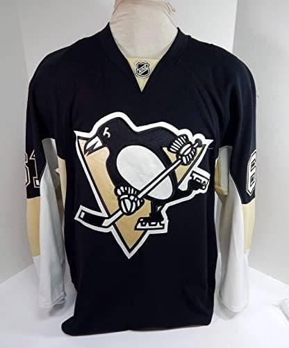 2014-15-ös Pittsburgh Penguins Matia Marcantuoni 61 Játékban Használt Fekete Jersey Újonc - Játék Használt NHL-Mezek