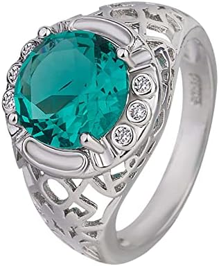 2023 Új Női Bevonatú Réz Zöld Cirkon Gyűrűk Divat Ékszerek Gyűrűk Gyűrű Divat (Menta Zöld, 10)