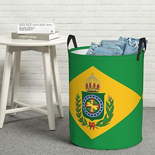 Zászló A Birodalom Brazília Szennyesben Kör Alakú Tároló Kosár Összecsukható Játék Szervezője Hálószoba, Fürdőszoba Szennyestartó