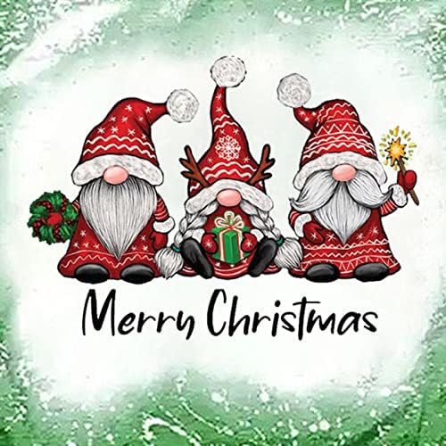 Karácsonyi Gnome Póló V Nyakú Rövid Ujjú Nyakkendő Festék Fehérített Ünnep Tunikák Aranyos Tini Lányok Esnek Tunikák Atlétatrikót