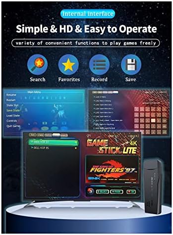 TOBAYA Ajándék Plug & Play Gyermek Játékok, Konzolok 64G Játék Stick Lite 4K Beépített 10000 Játék Retro Játék Konzol a PS1