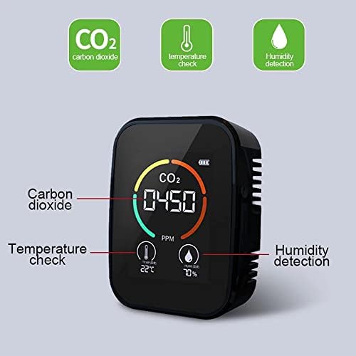 LMMDDP 5 In1 CO2-Mérő, Digitális Hőmérséklet Páratartalom Teszter Levegő Minősége Monitor Multifunkcionális Szén-Dioxid-Érzékelő