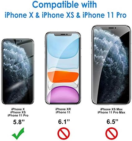 LOOKSEVEN képernyővédő fólia iPhone X/XS，iPhone 11 Pro(5.8 hüvelyk),[3 Csomag]Anti-Semmiből Anti-Ujjlenyomat Edzett Üveg