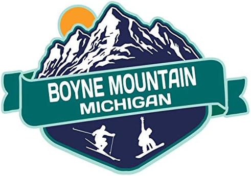 Boyne Hegy Michigan-Ski Kalandok Szuvenír 2 Inch Vinyl Matrica Mountain Design