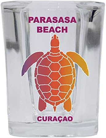 Parasasa Strand Curaçao Szuvenír Szivárvány Teknős Design Square Pohár