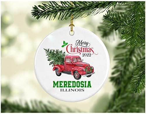Karácsonyi Dekoráció Fa Boldog Karácsonyt 2022 Meredosia Illinois Dísz, Vicces Ajándék, Karácsonyi Ünnep, mint egy Család,
