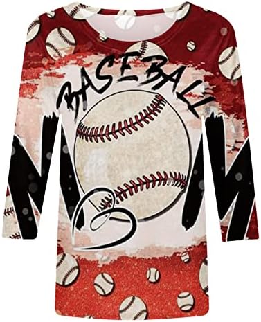 Baseball Anya Pólók Női 3/4-Es Ujjú Klasszikus Graphic Tee Legfeljebb Alkalmi, Laza, Könnyű Pulóver, Blúz