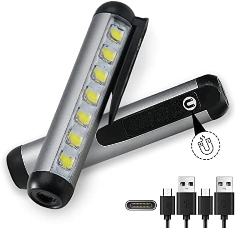 Bufccy Mágneses Újratölthető Lámpa, Mini LED-Zseblámpa a COB Munka Könnyű, Vízálló Kis Zseb Elemlámpa Beltéri/Kültéri Használatra
