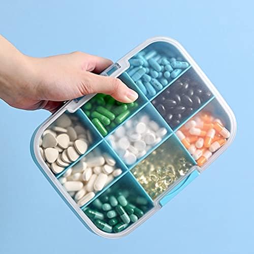 Healeved Utazási Tárca Utazási Tárca Heti Tabletták Szervező 9 Rekesz a Gyógyszert, a Dobozban Hordozható Tabletták Esetében