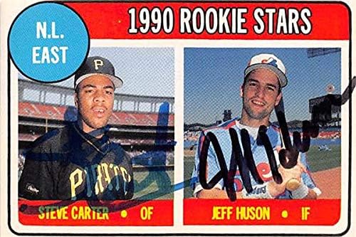 Autogramot Raktár 586638 Steve Jeff Carter Huson Dedikált Baseball Kártya - 1990 BBCM - No. 33 Újonc Csillag Kalózok Kiállítások