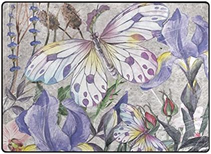 BAXIEJ Akvarell Pillangós Virágok Nagy, Puha Terület Szőnyegek Óvoda Playmat Szőnyeg, Lábtörlő a Gyerekek Játszanak, a Szoba,