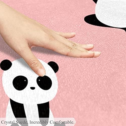 LLNSUPPLY Kerek Gyerekek Játszanak Szőnyeg Aranyos Állat a Panda Játék Rózsaszín Háttér Gyerekszoba Szőnyeg Pad Puha, Összehajtható