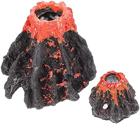 Toyvian Teknős Dekoráció Teknős Dekoráció Hüllő Dekoráció 4 Db Hamis Vulkán Mini Vulkán Szobor, Akvárium Buborék Hegy Miniatűr