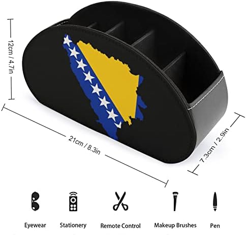 Bosnyák Térkép Zászló Távirányító tartó PU Bőr TV Távirányító Szervező Tároló Doboz, 5 Rekeszes, Otthon,Irodában,Asztal Dekoráció