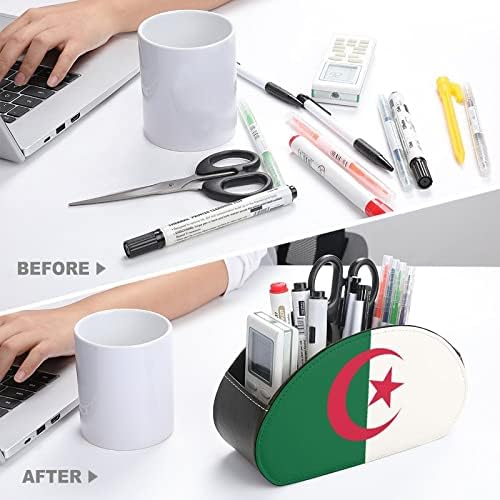 Algéria Zászló Távirányító tartó PU Bőr TV Távirányító Szervező Tároló Doboz, 5 Rekeszes, Otthon,Irodában,Asztal Dekoráció