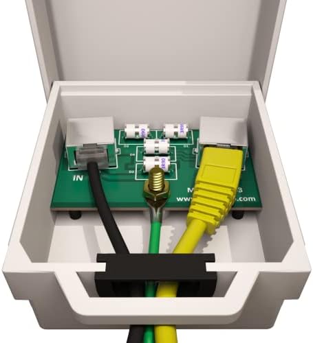 Kültéri Ethernet túlfeszültségvédő (10 Pack) PoE+ Gigabit - Gáz Kisülési Cső GDT -Wall-Mount-RJ45 Villám Szupresszor -LAN