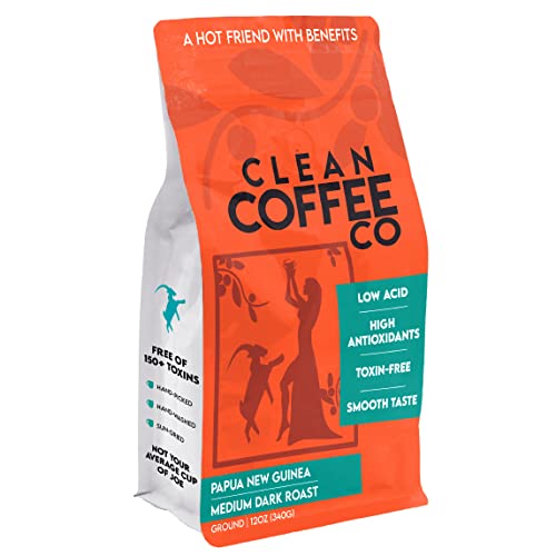 Tiszta Kávé Co. | Alacsony Sav Kávé, 12oz Zsák Őrölt Kávé - | Közepes Sült Pápua Új-Guinea | Toxin meg a Penész Ingyenes,