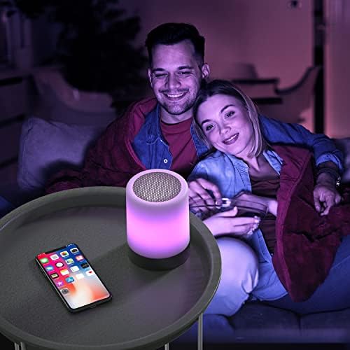 Elecstars Érintse meg Éjjeli Lámpa - Bluetooth Hangszóró, Szabályozható Színű Éjszakai Fény, Kültéri asztali Lámpa Smart