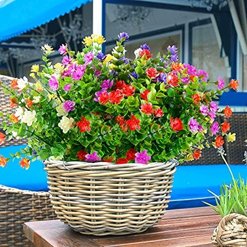 STYLIFING 12 Kötegek Mesterséges Virágokat, Kültéri, UV-Rezisztens Hamis Virág Dekoráció, Beltéri, Nem Fakulnak Ál Műanyag