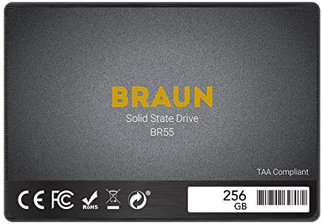 Braun BR55 256 gb-os Belső 2,5 Hüvelykes SATA III Belső SSD szilárdtestalapú Meghajtó TAA Megfelelő, 5 Év Garancia (BR55256GB)