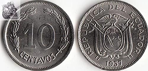 Amerikai Ecuador 10 Hattyú Érmék 1937-Es Kiadás Külföldi Érmék Ajándék Gyűjtemény
