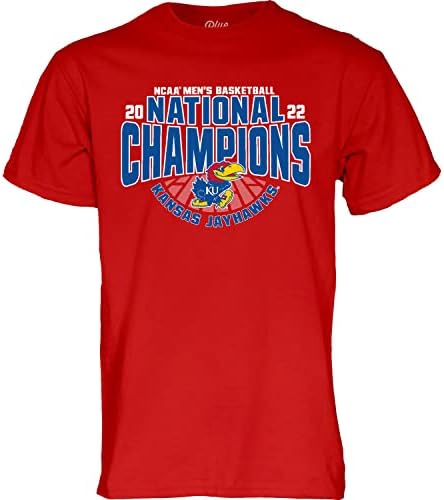 Kék 84 Férfi NCAA Kansas Jayhawkshoz Nemzeti Kosárlabda Bajnokok T-Shirt 2022 Merész