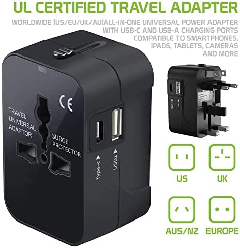 Utazási USB Plus Nemzetközi Adapter Kompatibilis a Micromax Vászon Mega 2 Világszerte Teljesítmény, 3 USB-Eszközök c típus,