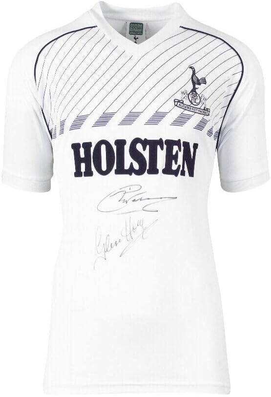 Chris, Kacsázó & Glenn Hoddle Aláírt Tottenham Hotspur Ing - 1986, Kettős Aláírt - Dedikált Foci Mezek