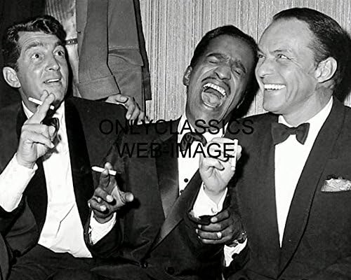 OnlyClassics Frank Sinatra, Dean Martin Sammy Davis 8X10 Fotó A Rat Pack Nevet & Dohányzás