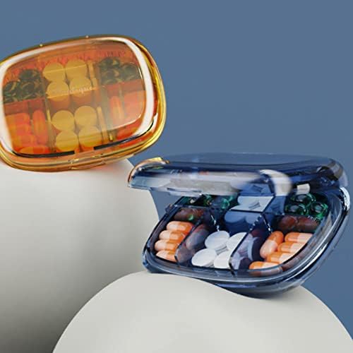 Napi egy Tabletta Szervező (Kétszer-egy-Nap) - Heti AM/PM Gyógyszeres Doboz, Kerek Gyógyszer Szervező, 7 Nap Tabletta Tartály,