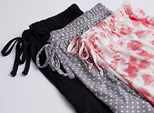 3 Csomag: Női Ultra-Puha, Kényelmes Szakaszon Pizsama Társalgó Nadrág Elegáns, Hálóruházat(Elérhető A Plus Size)