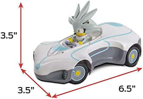 Csapat Sonic Racing RC: Ezüst - NKOK (682), 1:28 Skála 2,4 GHz-es, távirányítós Autó, 6.5 Compact Design, Hivatalosan Engedélyezett