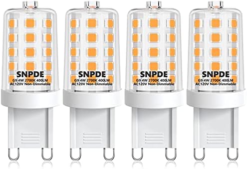 SNPDE 4W G9 LED Izzó 40W T4 G9 Halogén Fény Megfelelője, AC120V Nem Szabályozható Flicker Free, 2700K Meleg Fehér, 360 Fokos