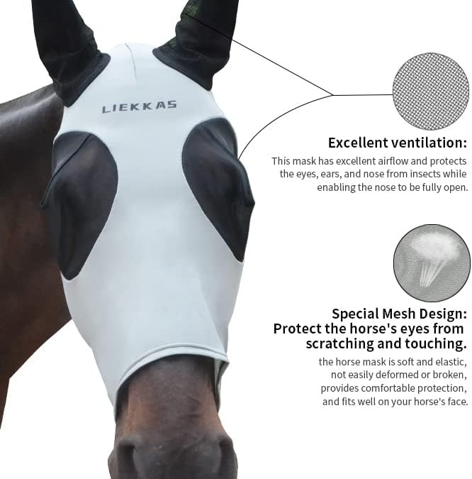 Super Komfort Ló Repül Maszk Rugalmasságát Repülni Maszkot Füle UV Védelem a Ló(L,Lila)